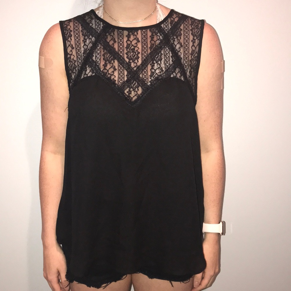 Black Lace Tank Top